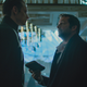 Bancroft (right), seen here in his study, orders Kovacs (left) to investigate his murder.